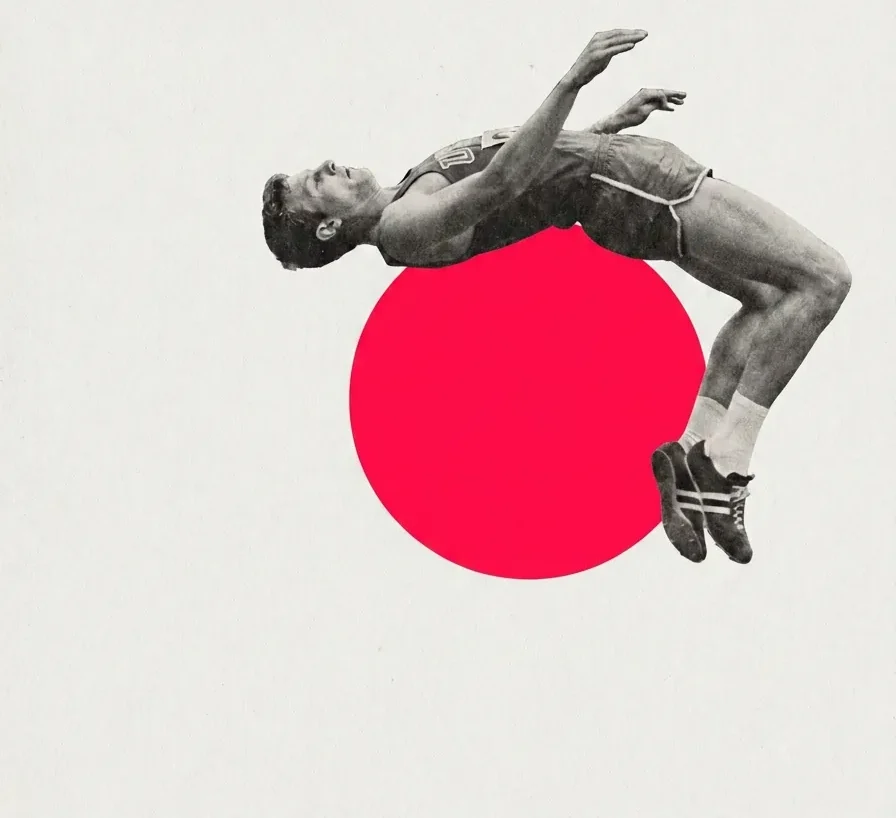 High jump over red disk